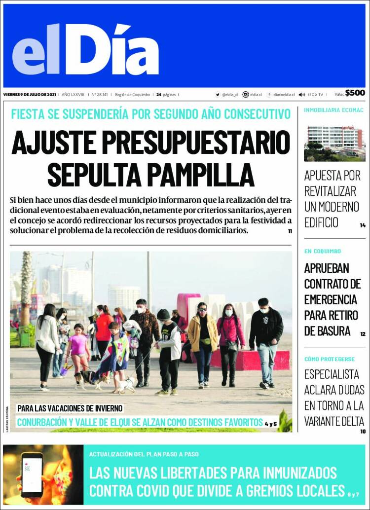 Portada de El Día (Chile)