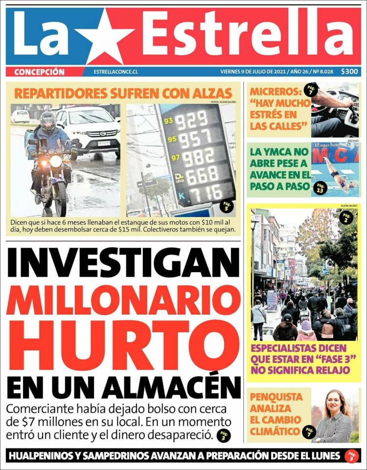 Portada de La Estrella de Concepción (Chile)