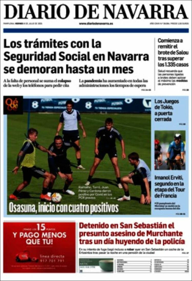 Portada de Diario de Navarra (Espa&ntilde;a)