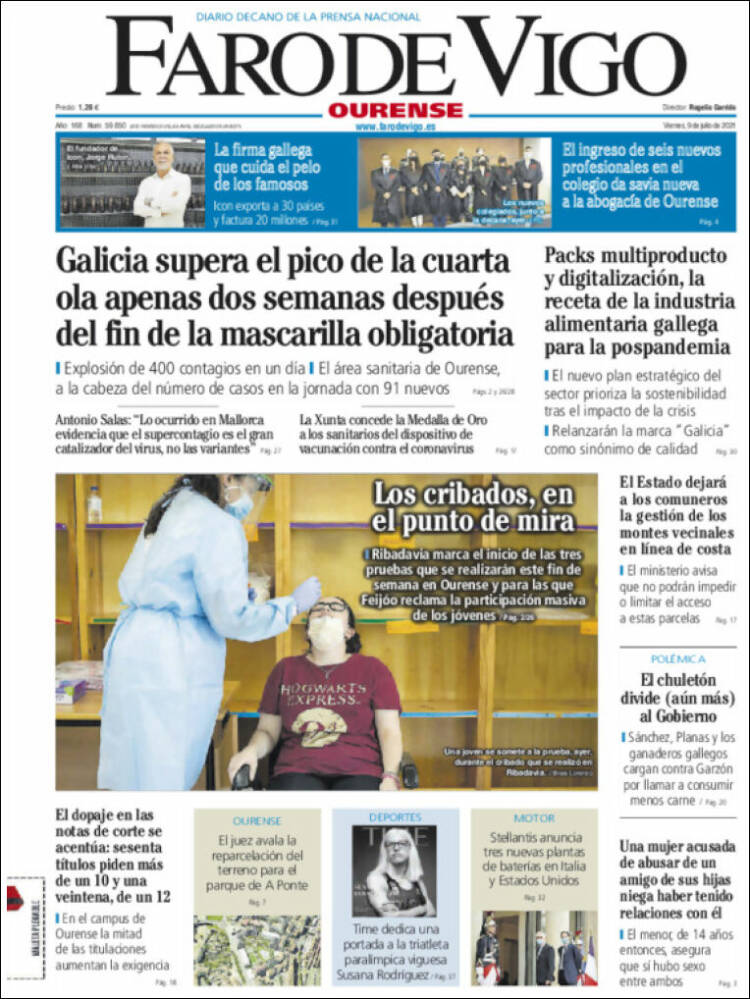 Portada de El Faro de Vigo - Ourense (Espa&ntilde;a)