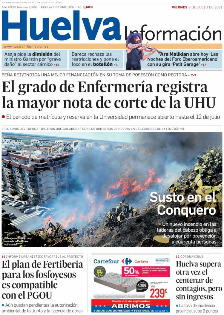 Portada de Huelva Información (Espa&ntilde;a)