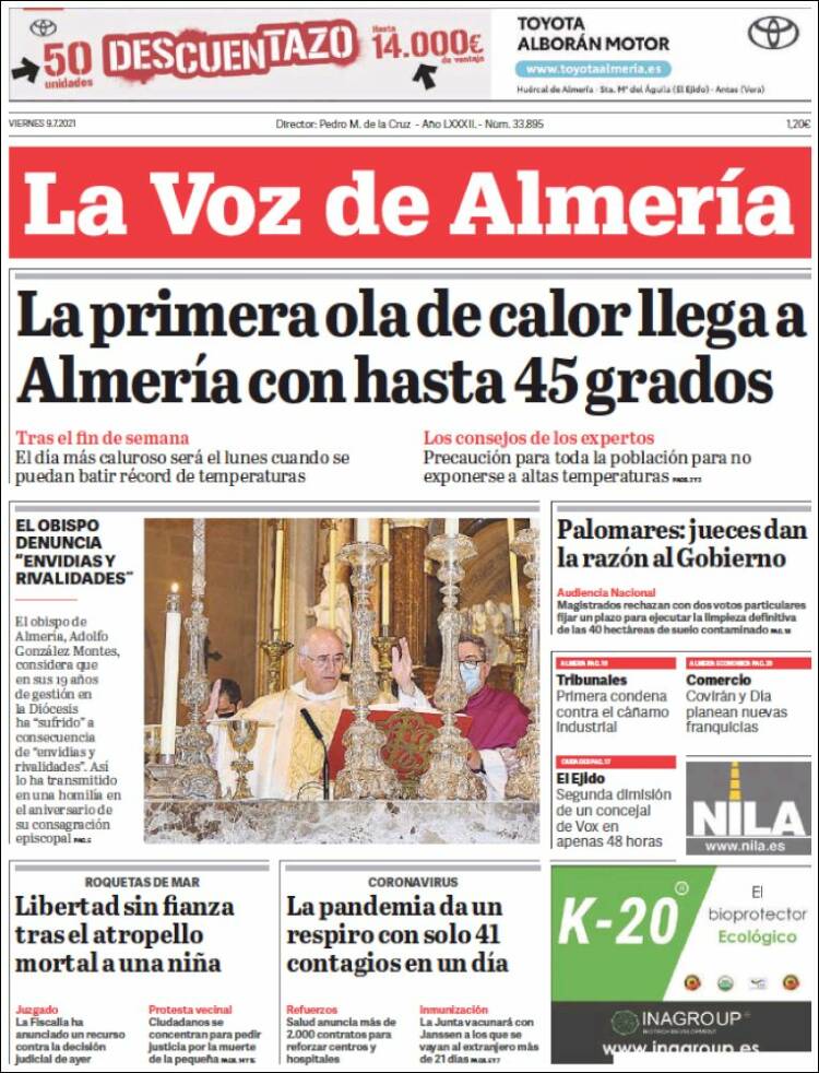 Portada de La Voz de Almería (Espa&ntilde;a)