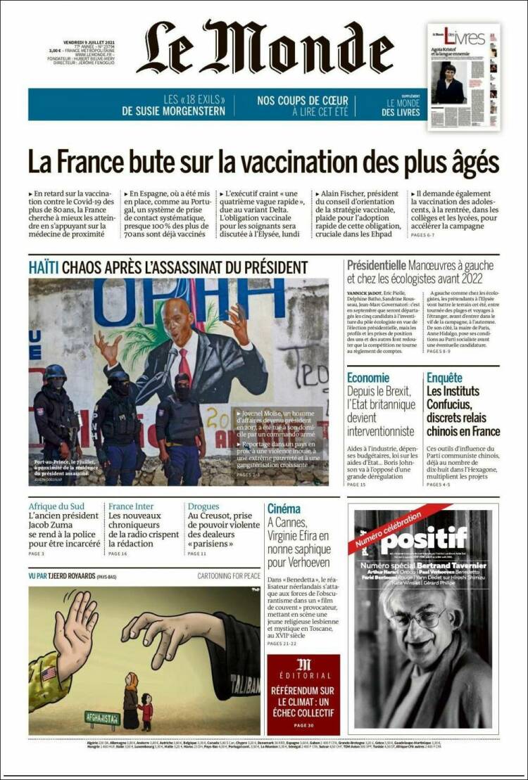 Portada de Le Monde (Francia)