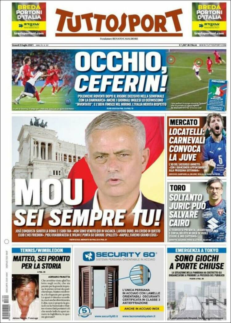 Portada de Tuttosport (Italia)