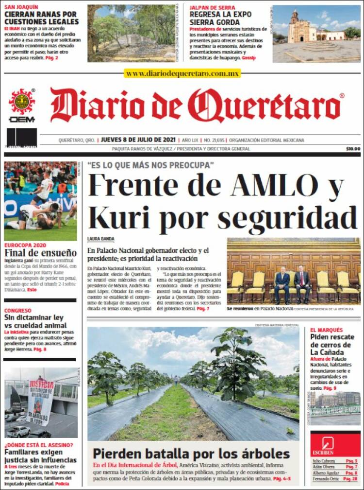 Portada de Diario de Querétaro (México)