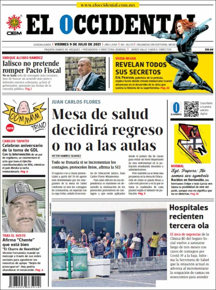 Portada de El Occidental (México)