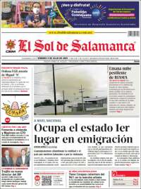 Portada de El Sol de Salamanca (México)