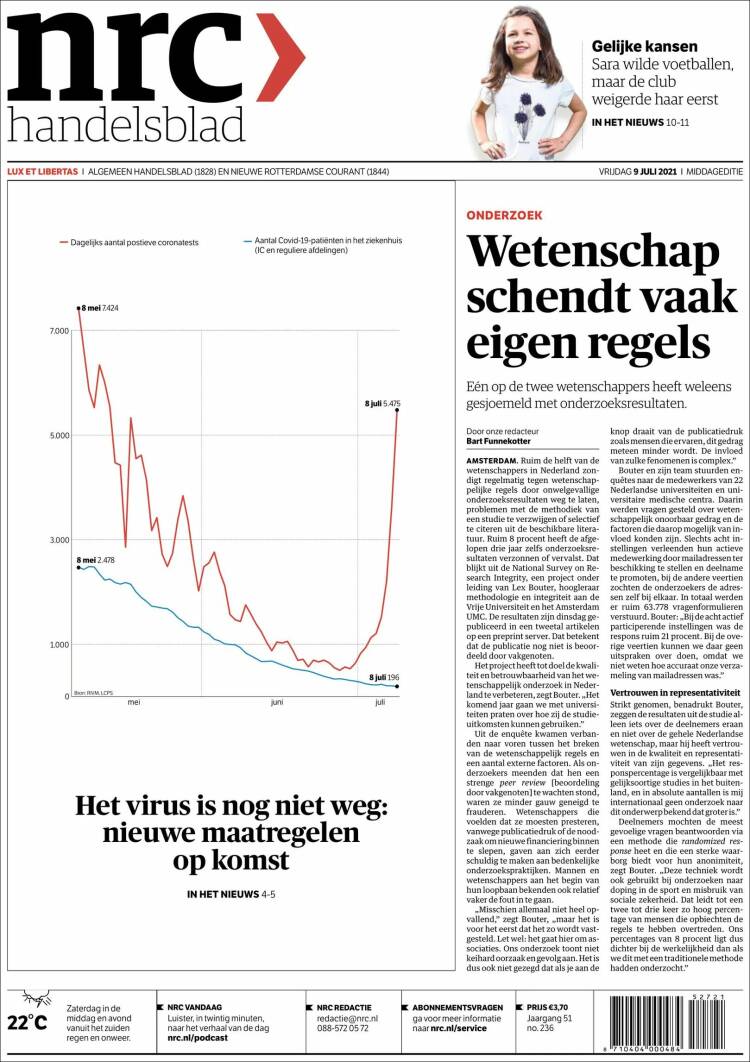 Portada de NRC Handelsblad (Pa&iacute;ses Bajos)