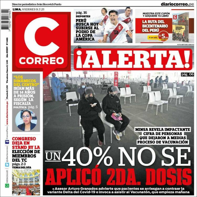 Portada de Diario Correo (Per&uacute;)