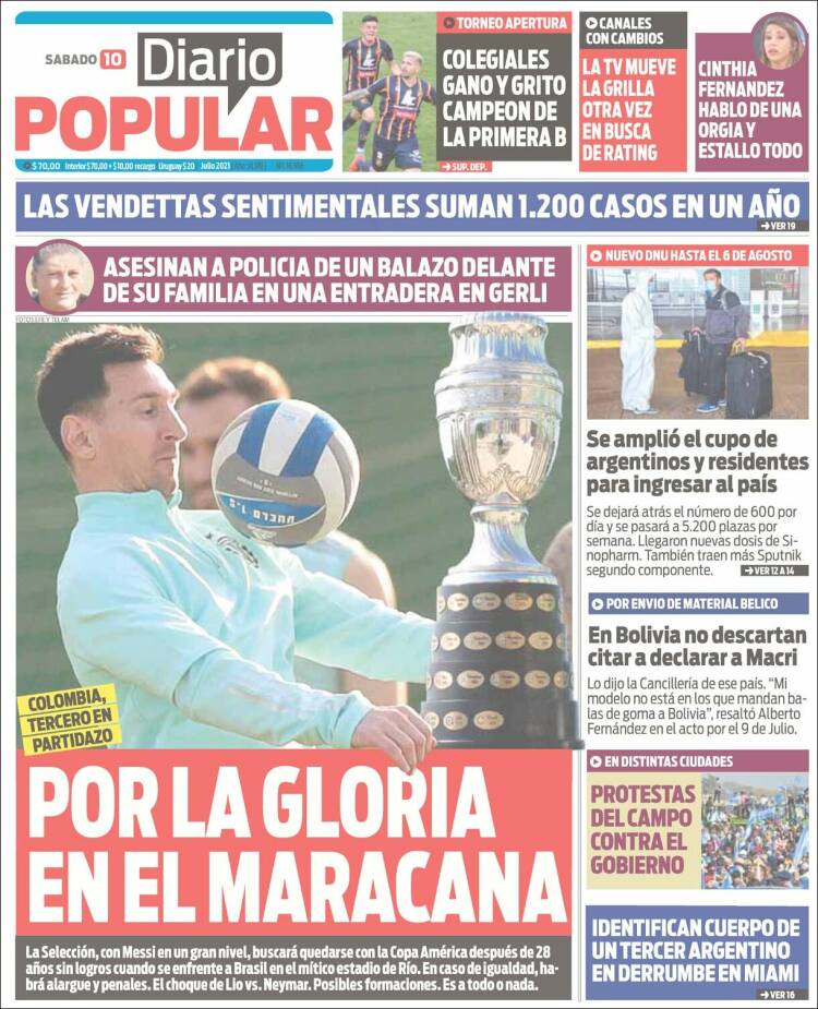 Portada de Diario Popular (Argentina)