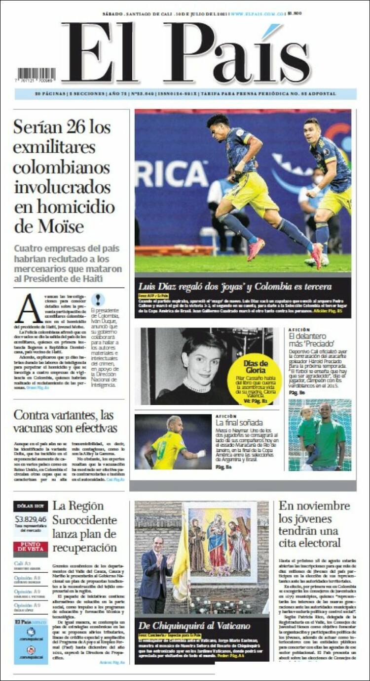 Portada de El País - Cali (Colombie)