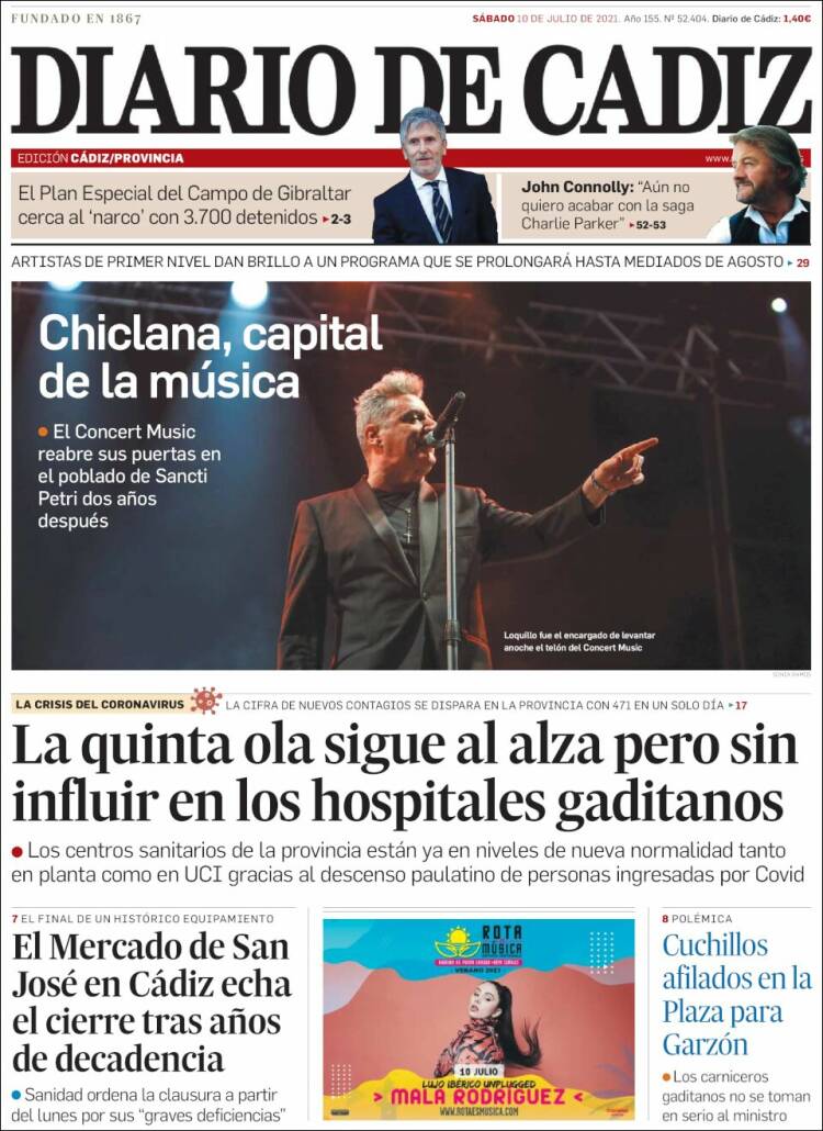 Portada de Diario de Cádiz (España)