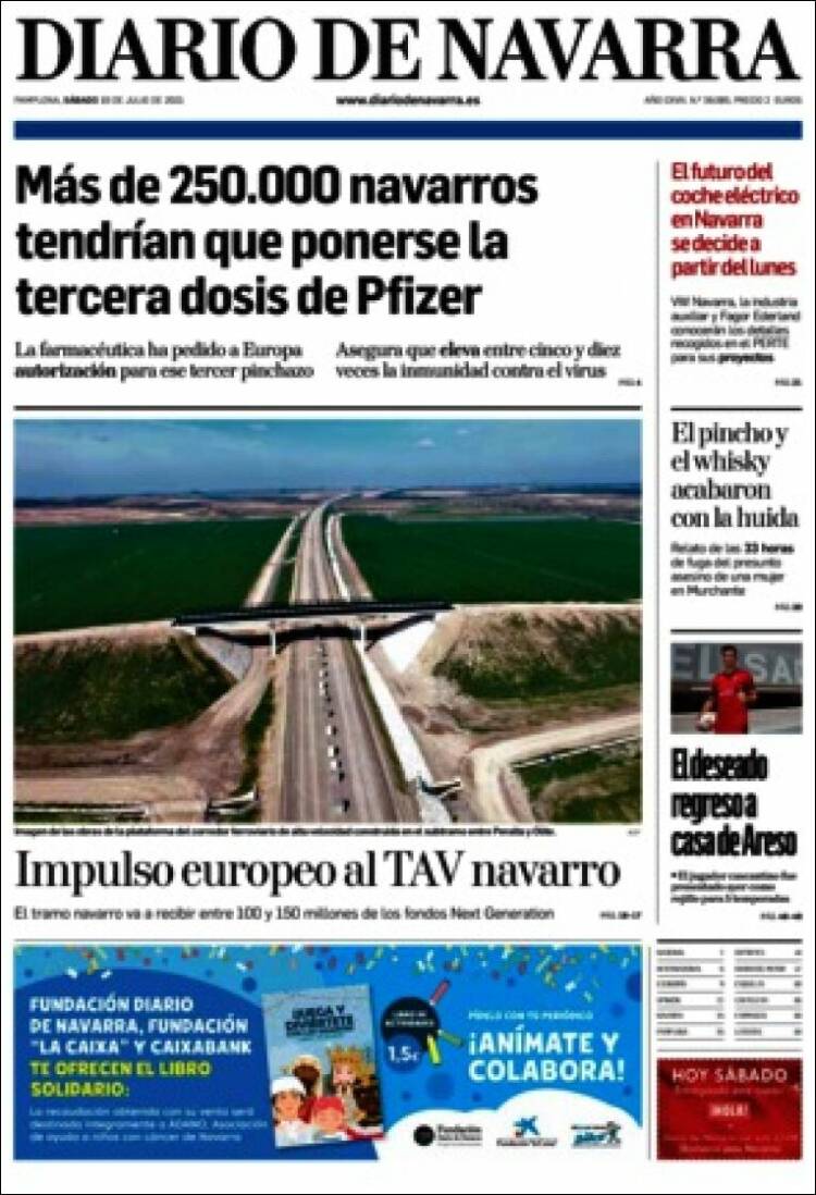 Portada de Diario de Navarra (España)