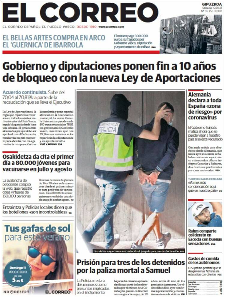 Portada de El Correo - Guipuzcoa (Spain)