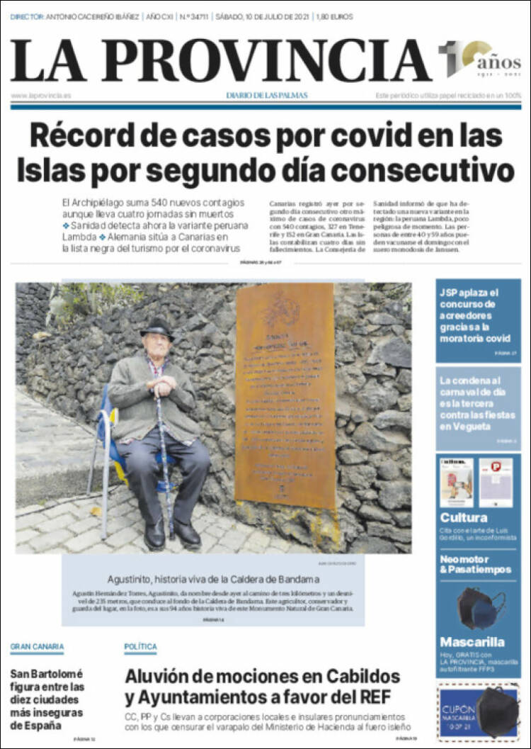 Portada de La Provincia (España)