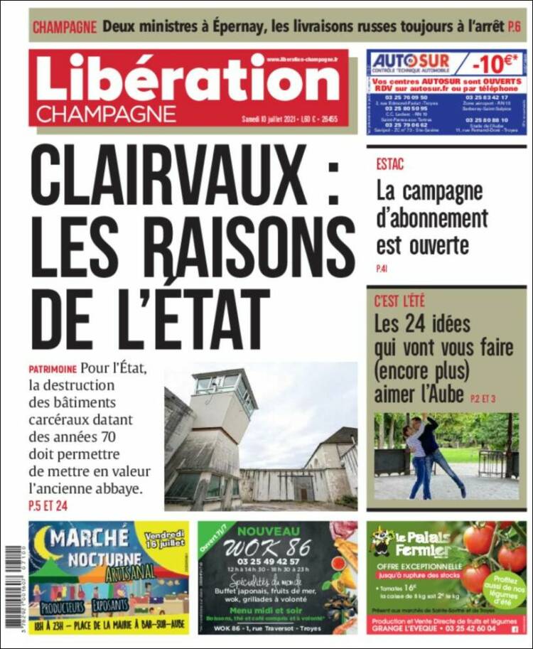 Portada de Libération Champagne (Francia)