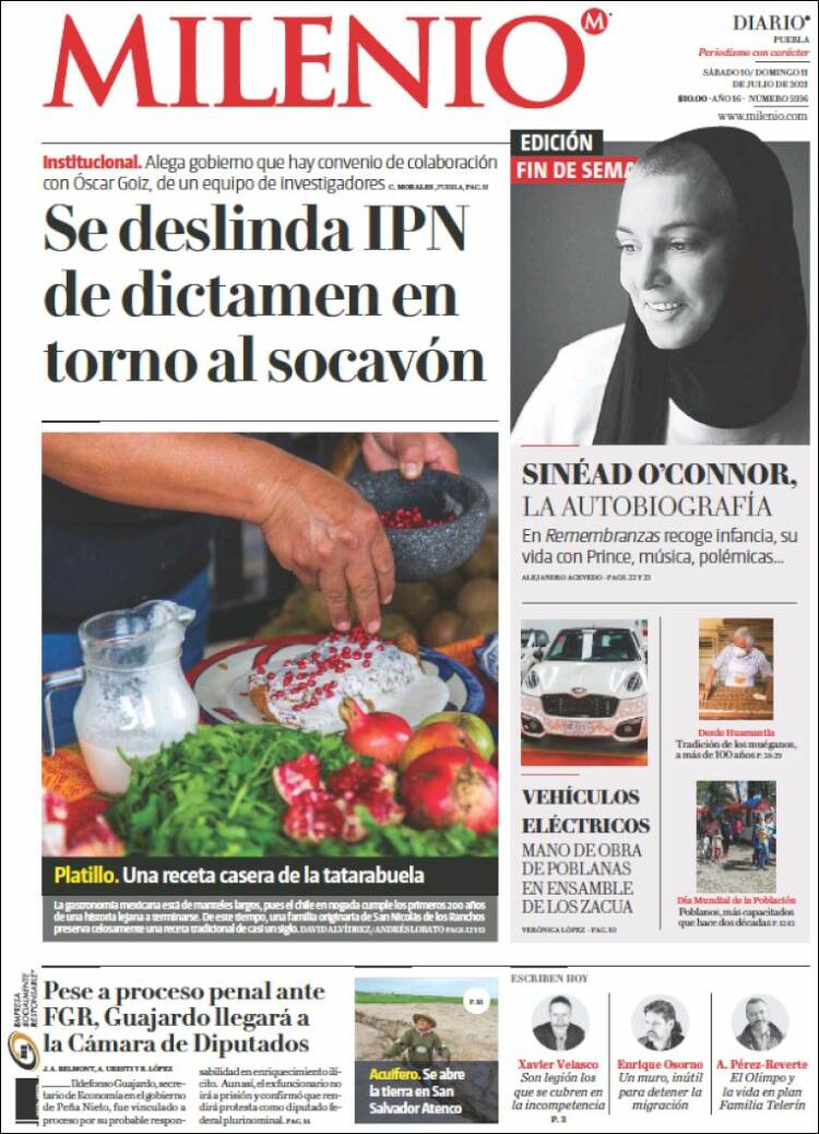 Portada de Milenio de Puebla (México)