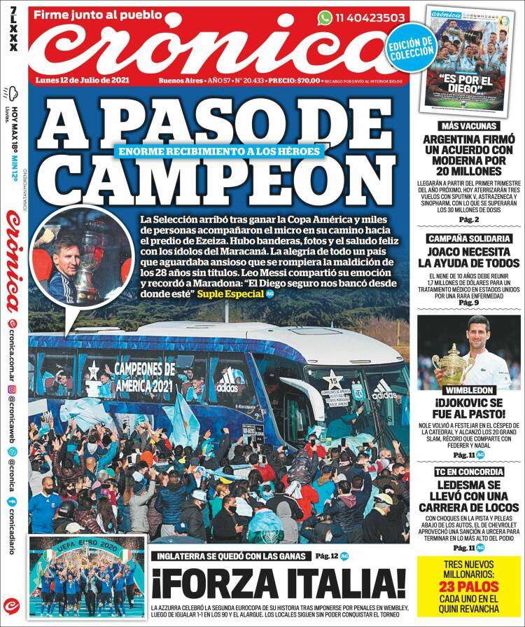 Portada de Crónica (Argentina)