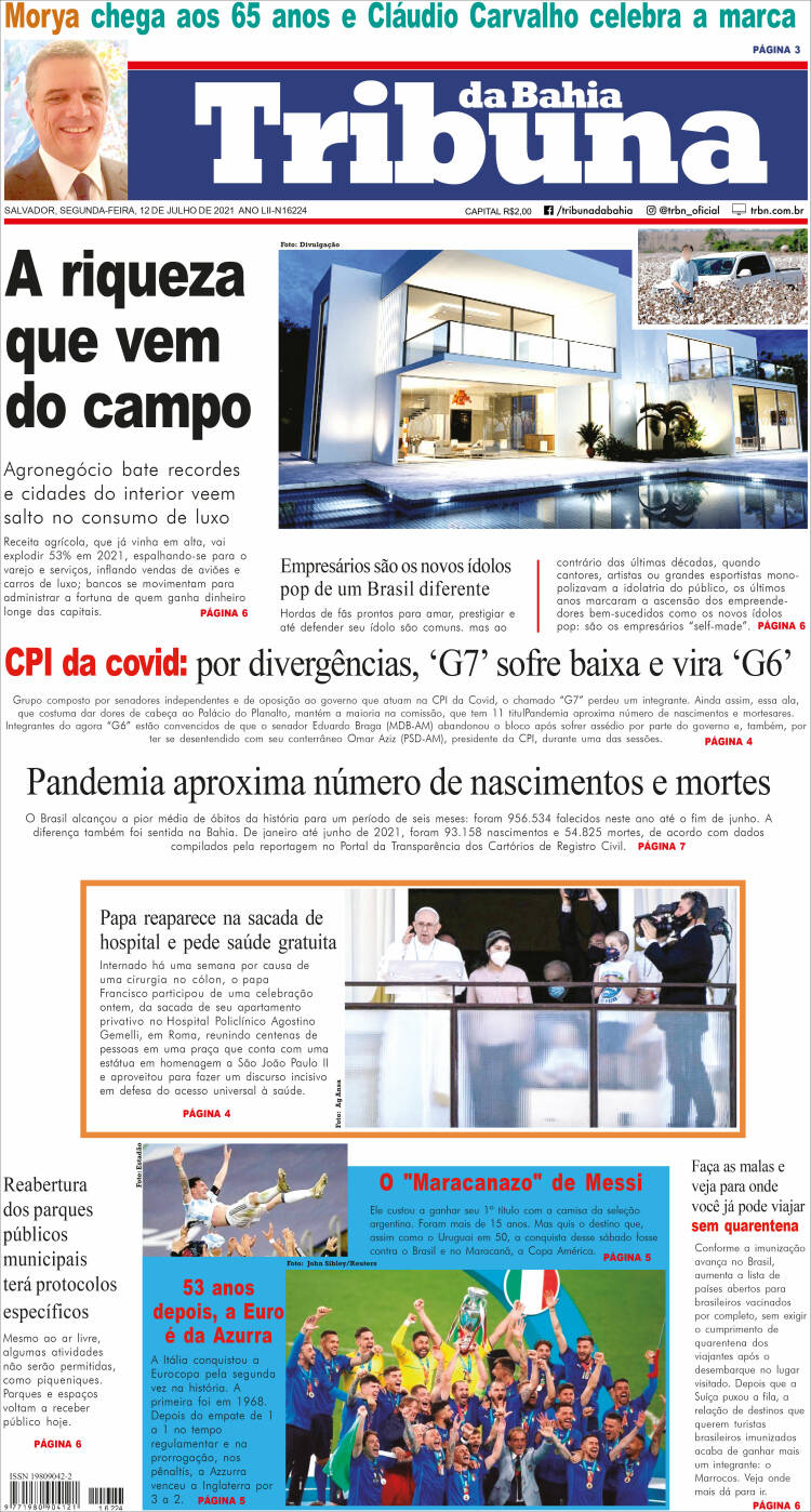 Portada de Tribuna da Bahia (Brasil)