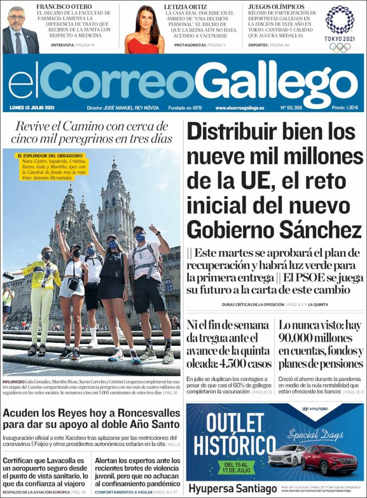 Portada de El Correo Gallego (España)