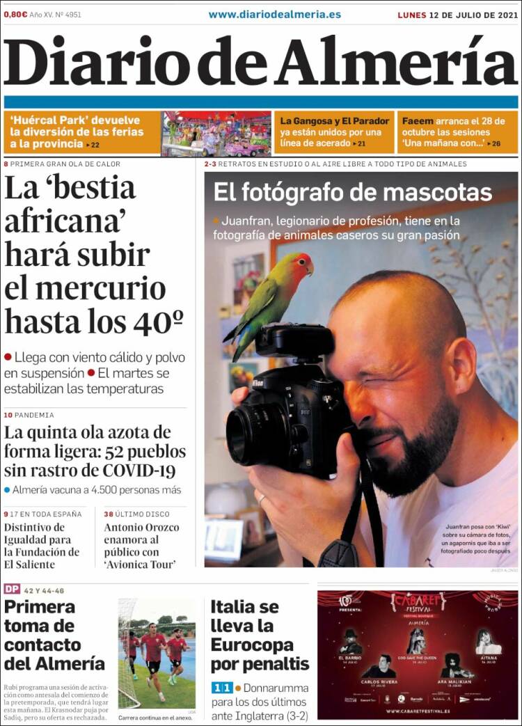 Portada de Diario de Almería (España)