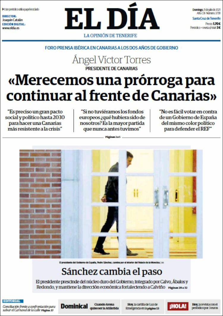 Portada de El Día (España)