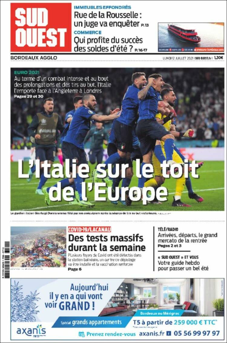 Portada de Sud Ouest (Francia)