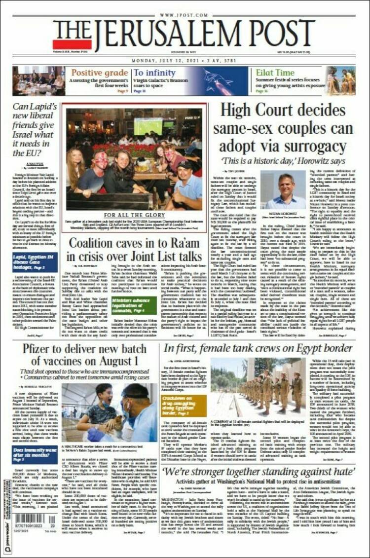 Portada de The Jerusalem Post (Israel)