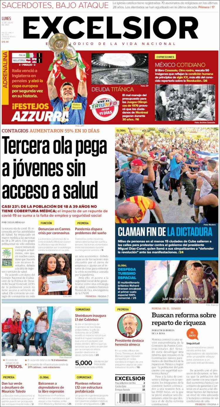 Portada de Excelsior (M&eacute;xico)
