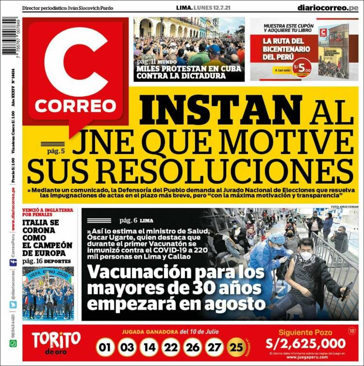 Portada de Diario Correo (Perú)