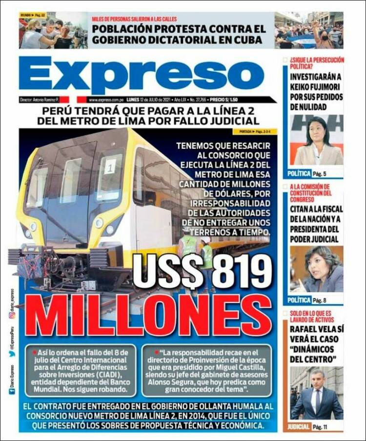 Portada de Expreso (Perú)