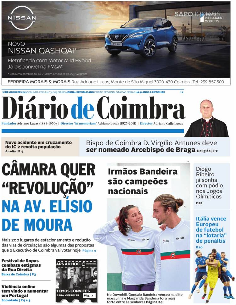Portada de Diário de Coimbra (Portugal)