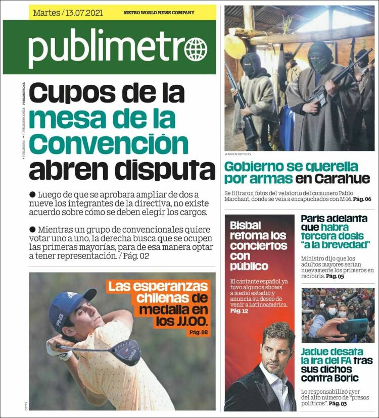 Portada de Publimetro (Chile)