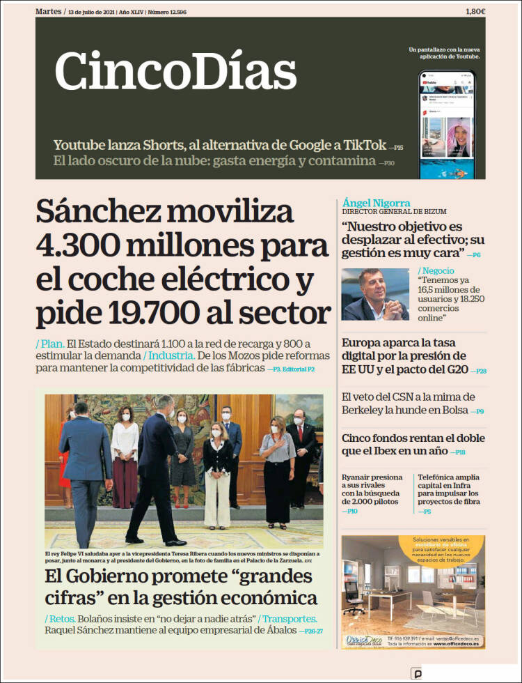 Portada de Cinco Días (España)