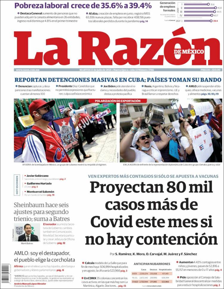 Portada de La Razón (México)