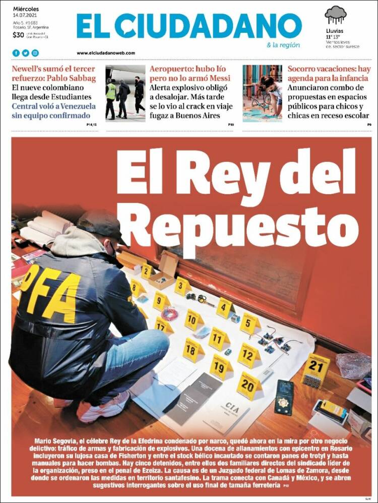 Portada de Diario El Ciudadano (Argentina)