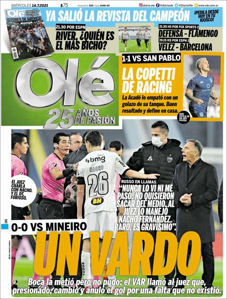 Portada de Olé (Argentina)