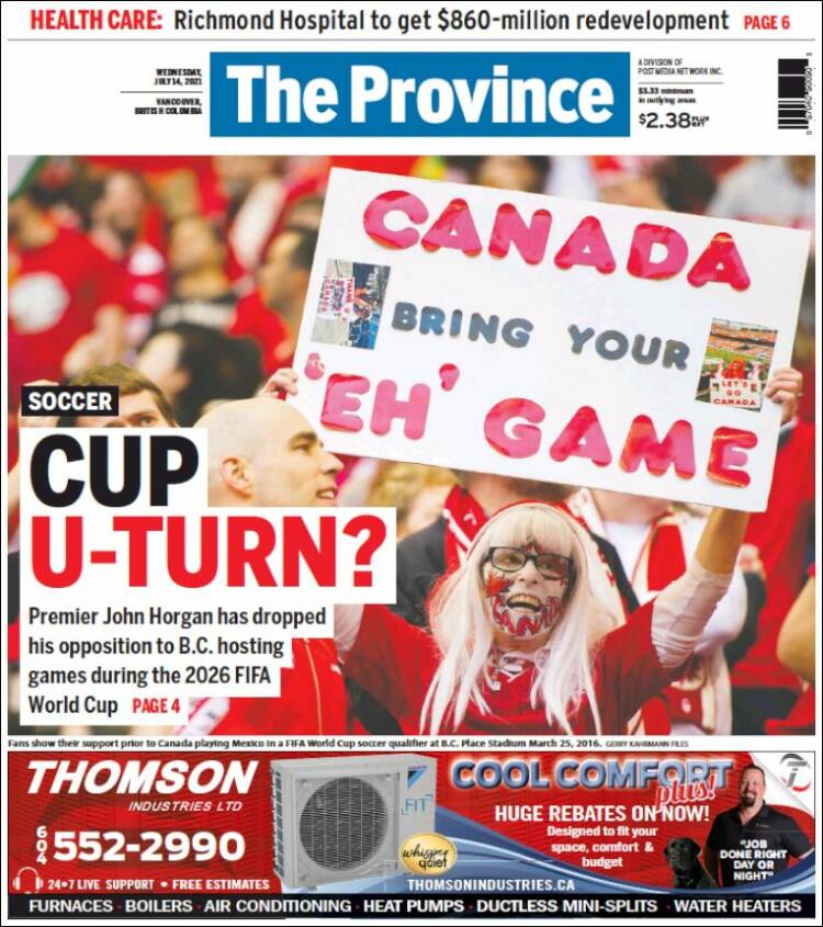 Portada de The Province (Canada)