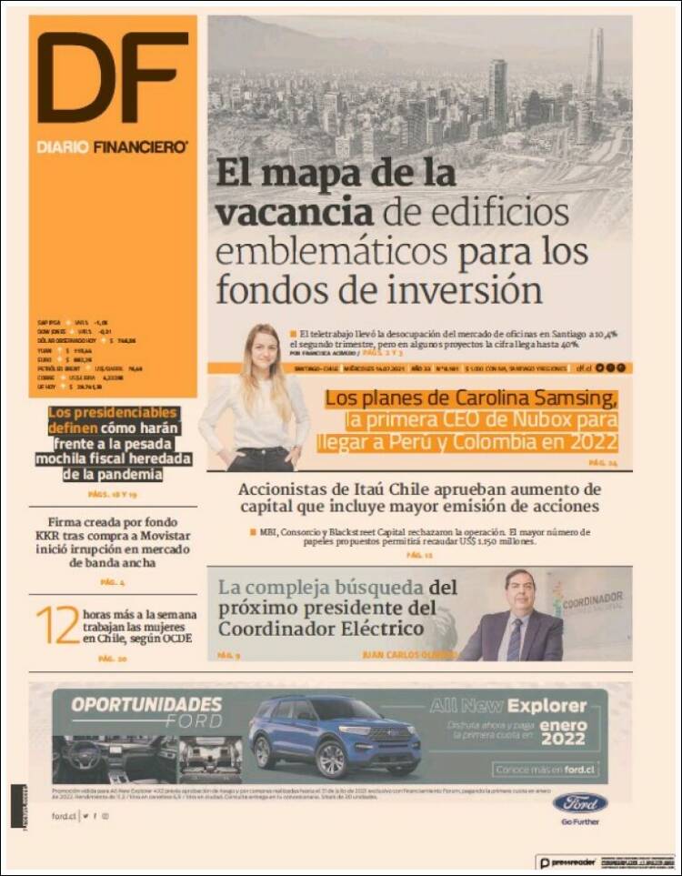 Portada de Diario Financiero (Chile)