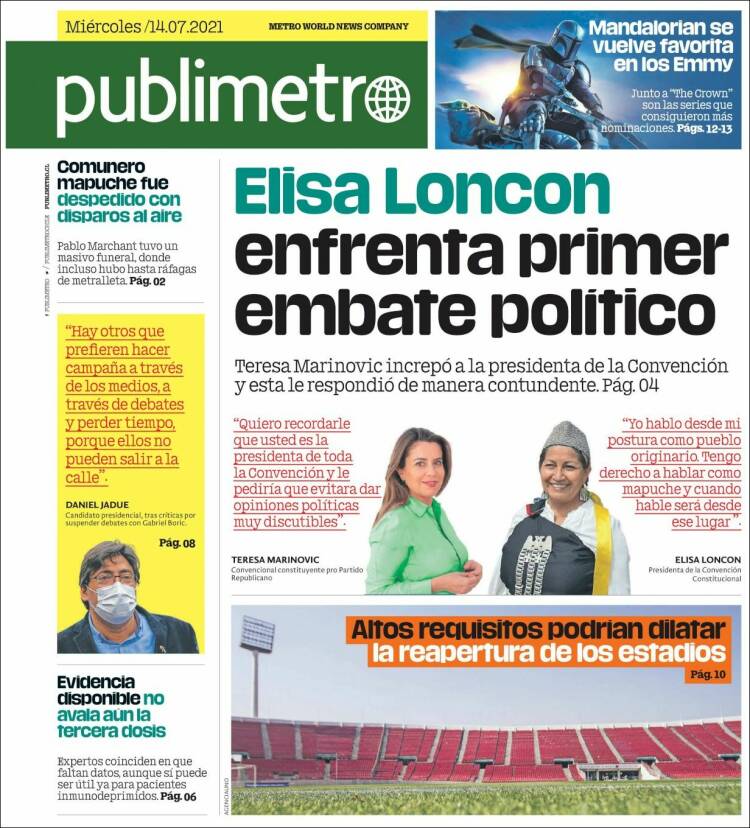 Portada de Publimetro (Chile)