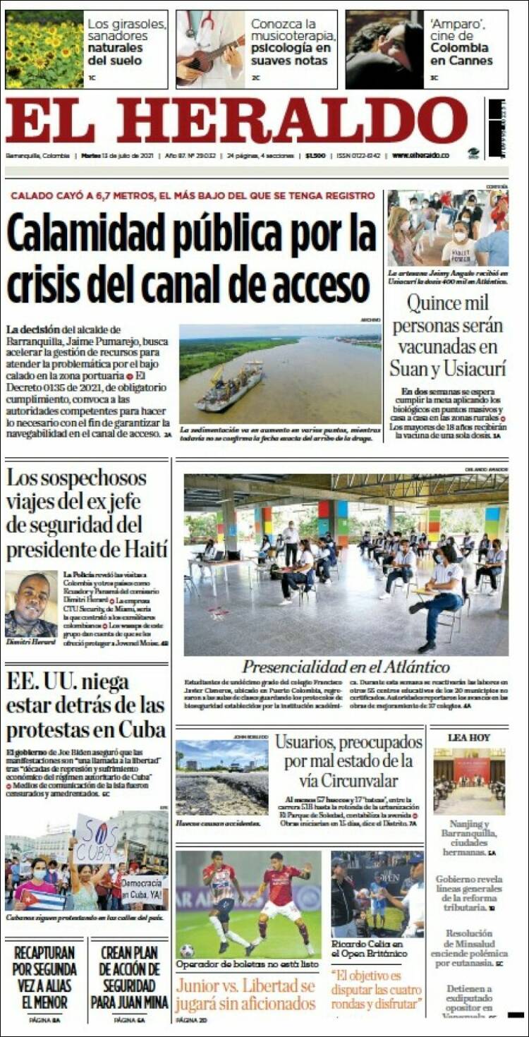 Portada de El Heraldo (Colombia)