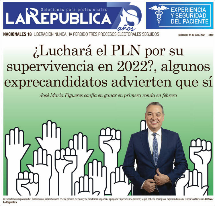 Portada de La República (Costa Rica)