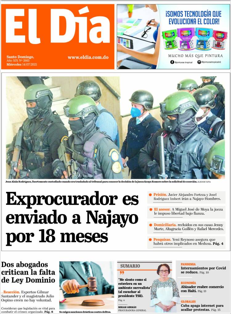 Portada de El Día (R. Dominicana)