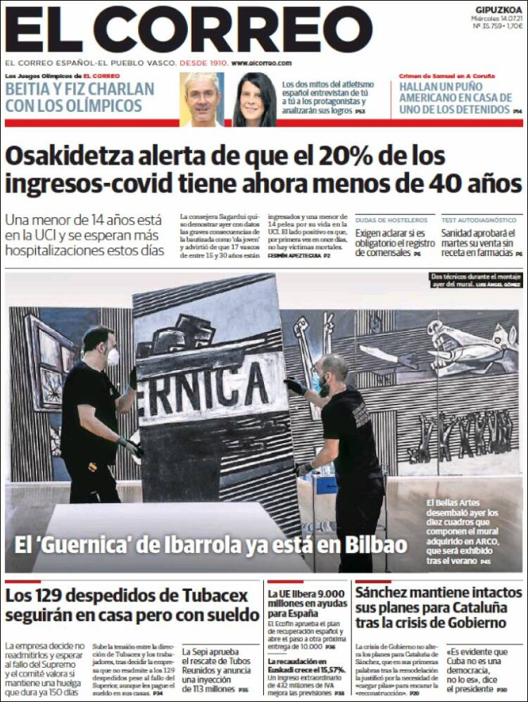 Portada de El Correo - Guipuzcoa (Spain)