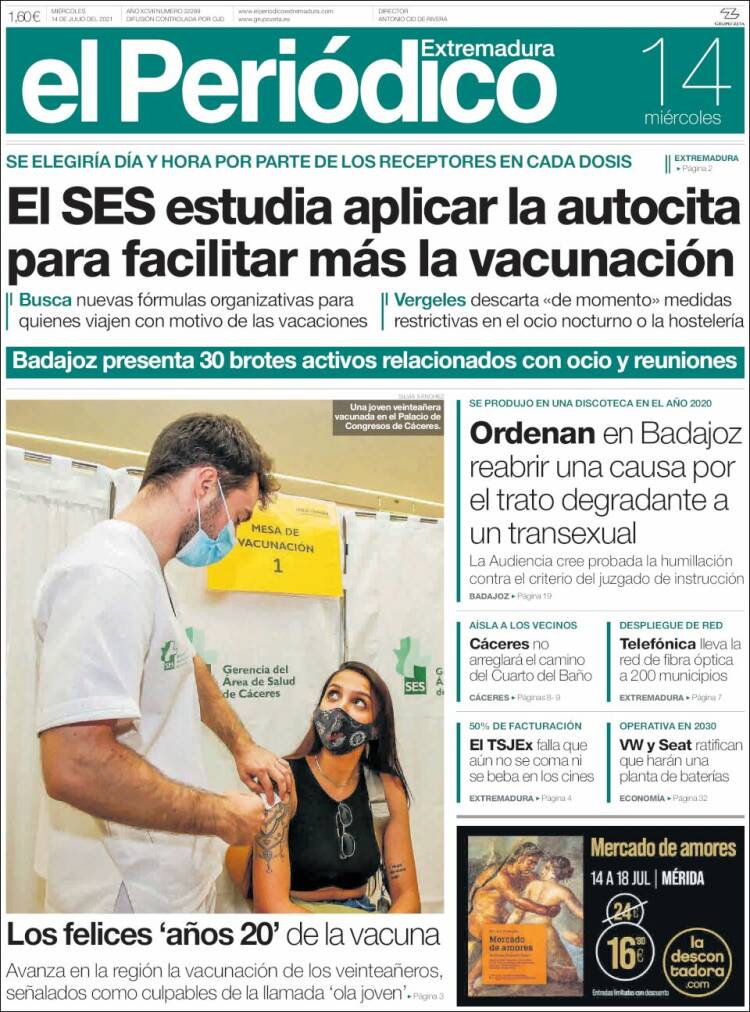 Portada de El Periódico de Extremadura (Spain)