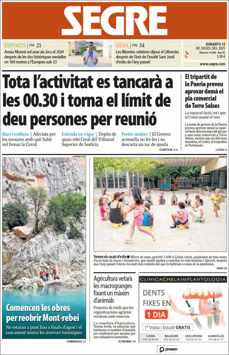 Portada de Segre (Spain)