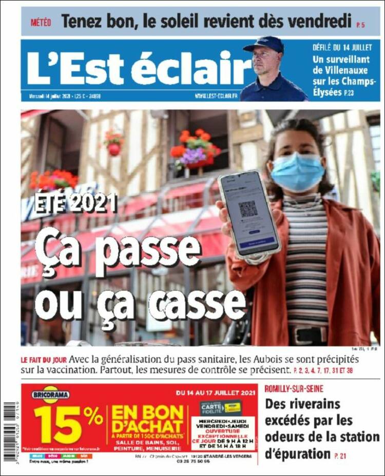 Portada de L'Est Eclair (Francia)