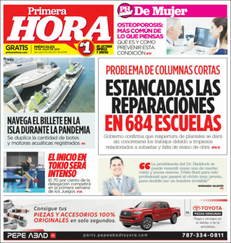Portada de Primera Hora (Puerto Rico)