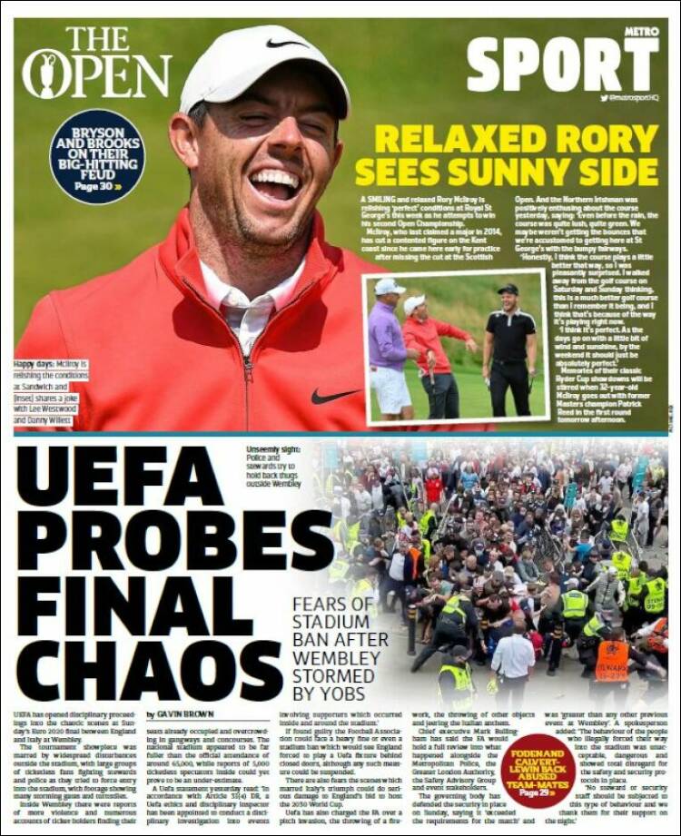 Portada de Metro Sport (Reino Unido)