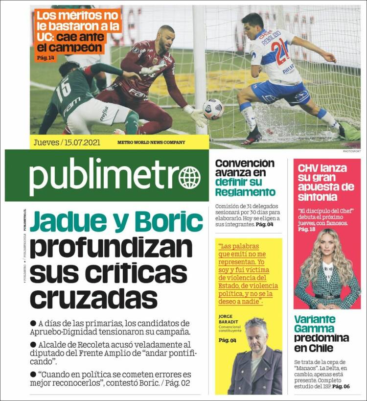 Portada de Publimetro (Chile)